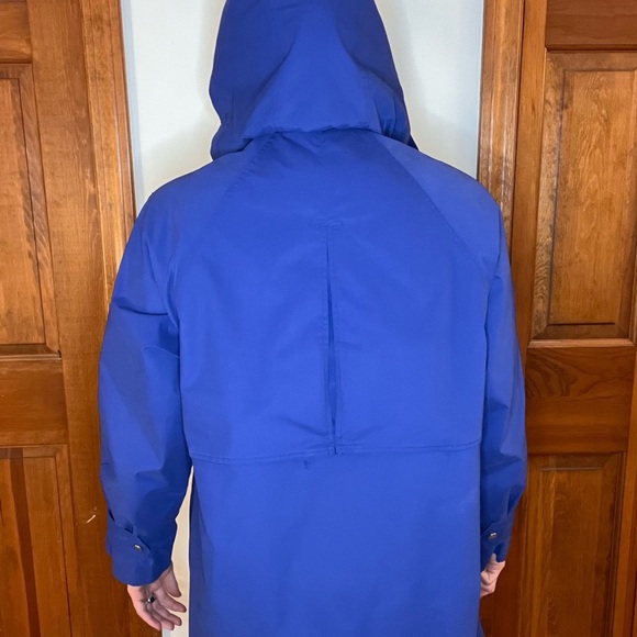 Vintage London Fog Blue Rain Trench Coat Hood Preppy Old Money Dopamine Gorpcore - Picture 4 of 12